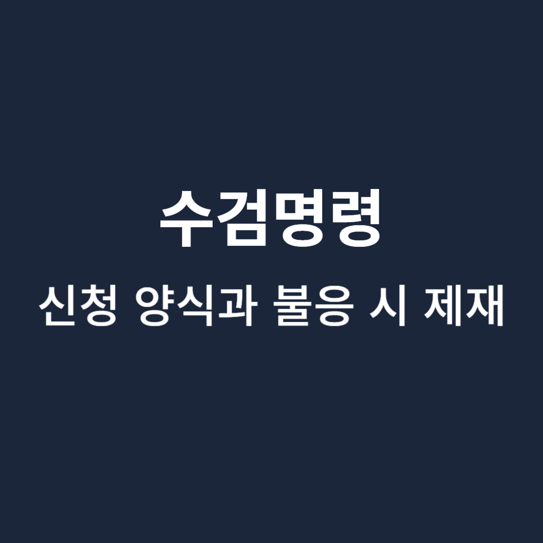 수검명령-양식-제재