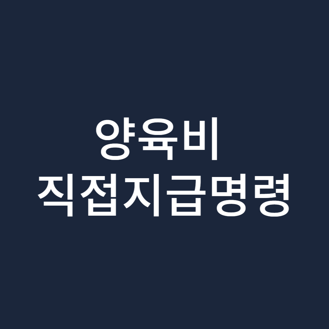 양육비-직접지급명령