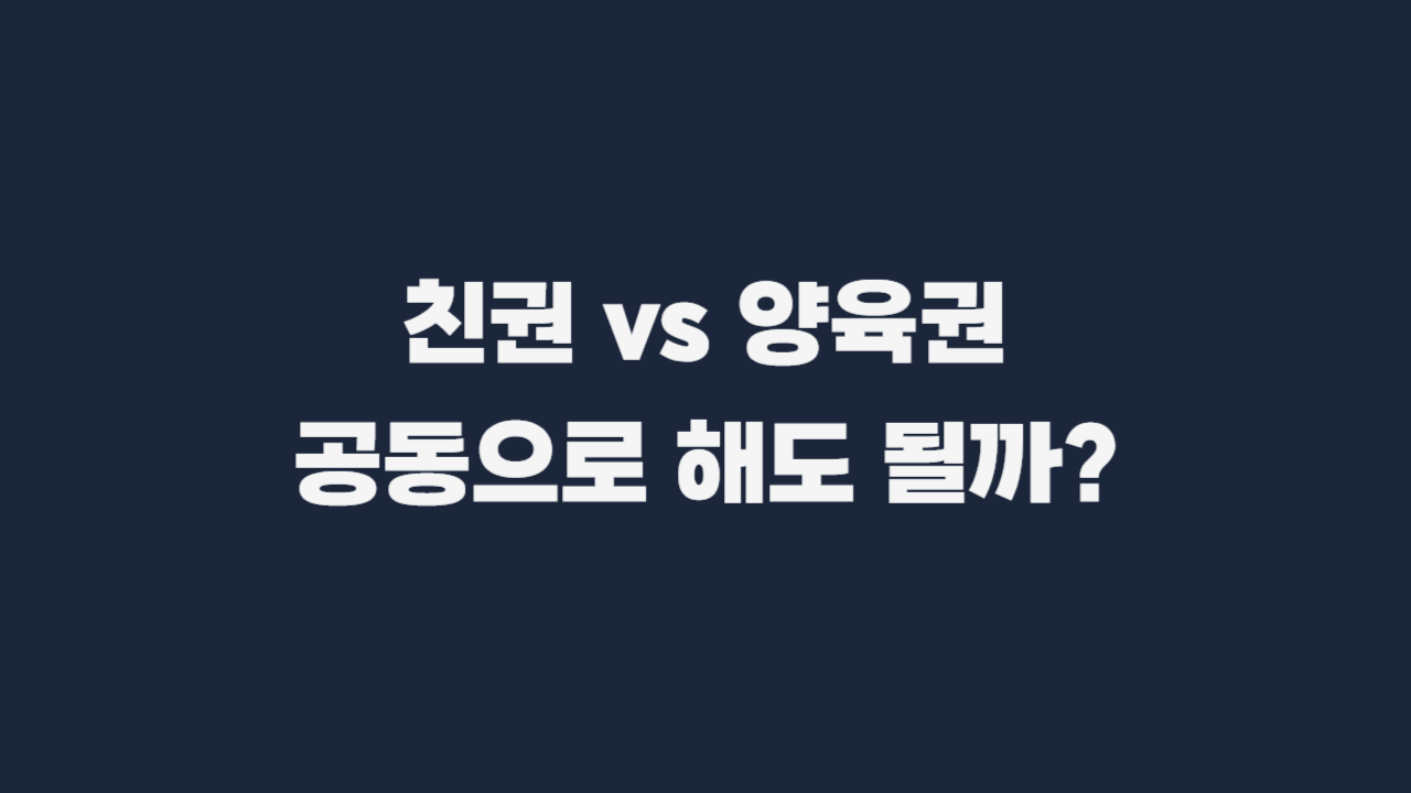 친권 양육권 지정 기준